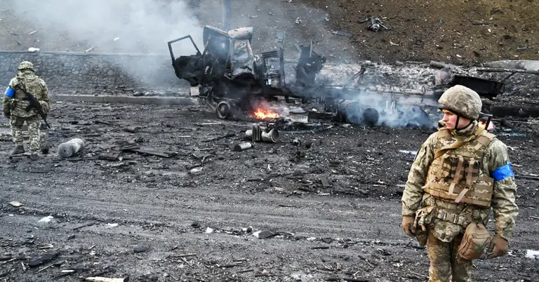 ইউক্রেনের যুদ্ধবিধ্বস্ত একটি অঞ্চল